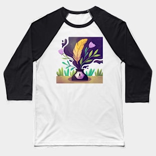 Watercolor Ink Illustration Baseball T-Shirt